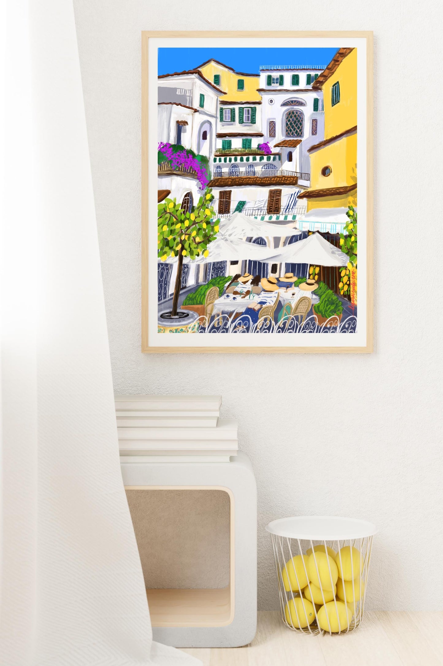 Amalfi Coast Art Print – Vibrant Italian Summer Wall Decor