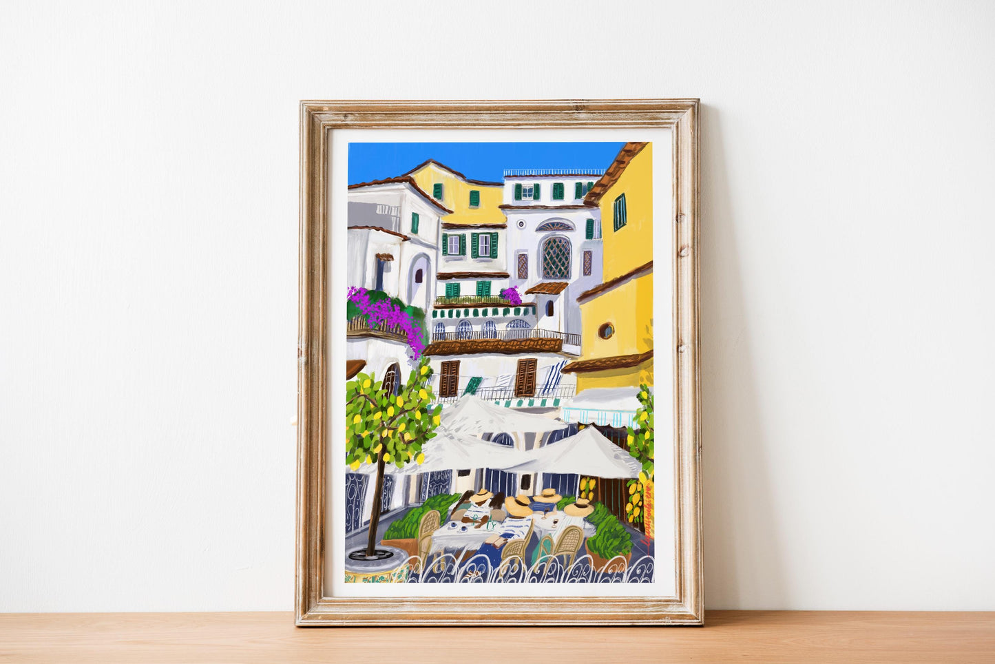Amalfi Coast Art Print – Vibrant Italian Summer Wall Decor