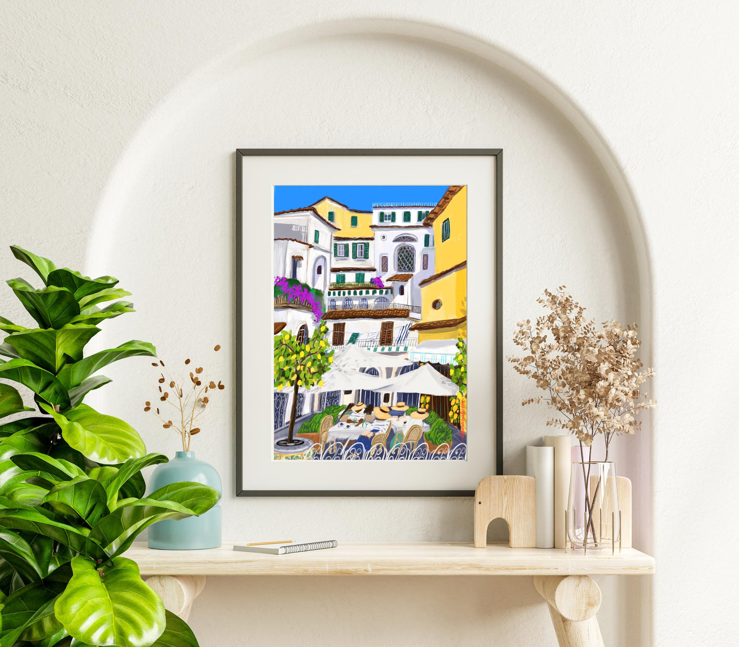 Amalfi Coast Art Print – Vibrant Italian Summer Wall Decor