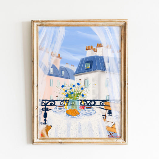Paris Kitchen Wall Art-French Breakfast Decor Print