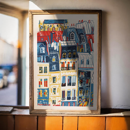 Modern Colorful Architectural Prints / Art Moderne Street Wall Art / Urban Modern House Print Art / Street Art Home Painting Prints