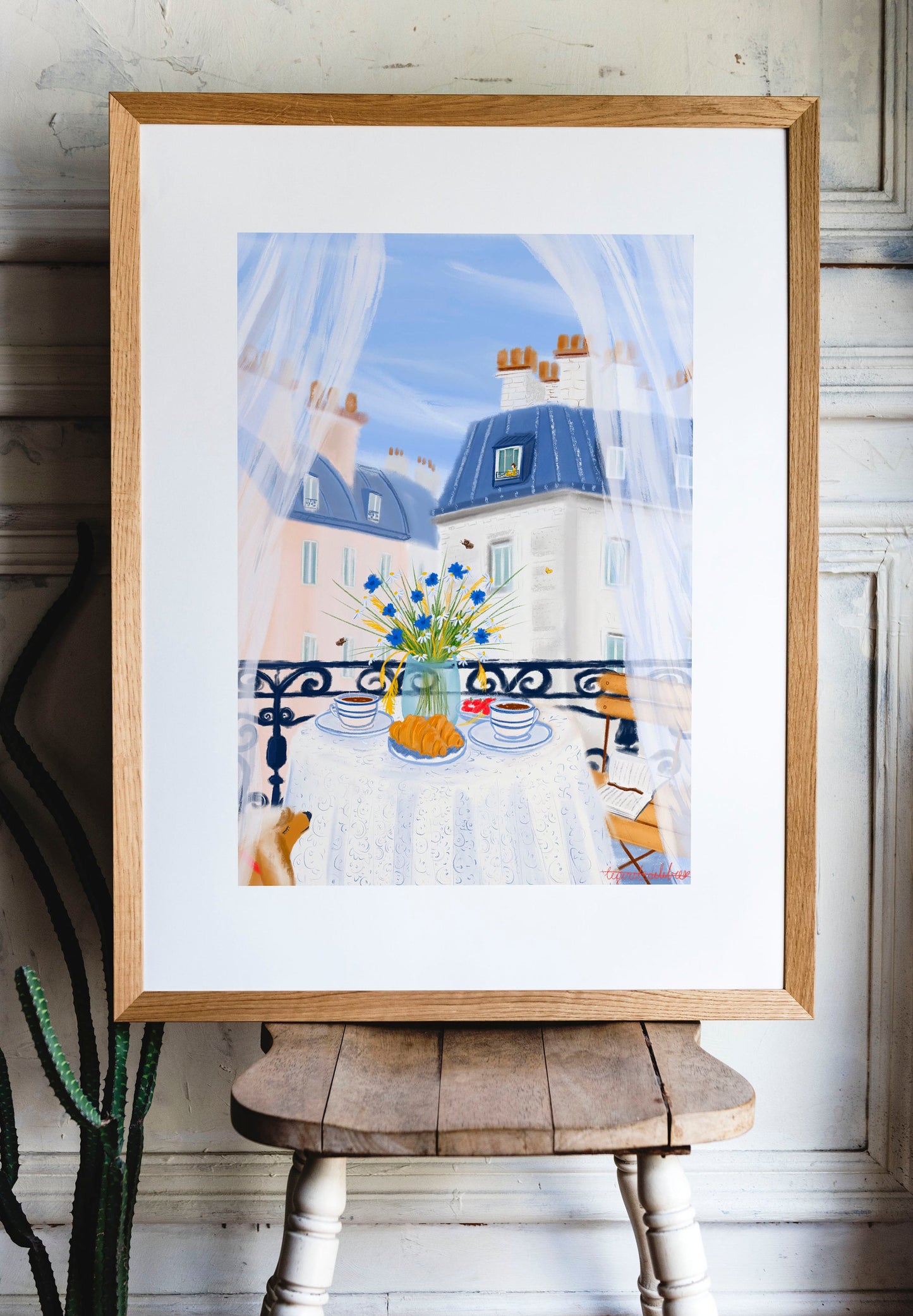 Paris Kitchen Wall Art-French Breakfast Decor Print