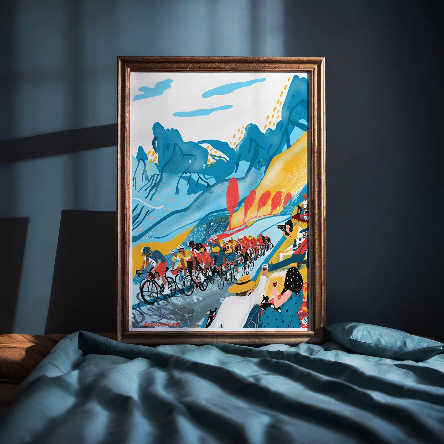 Cycling Art Poster for Bike Lovers- inspired by Tour de France  Cycling Race