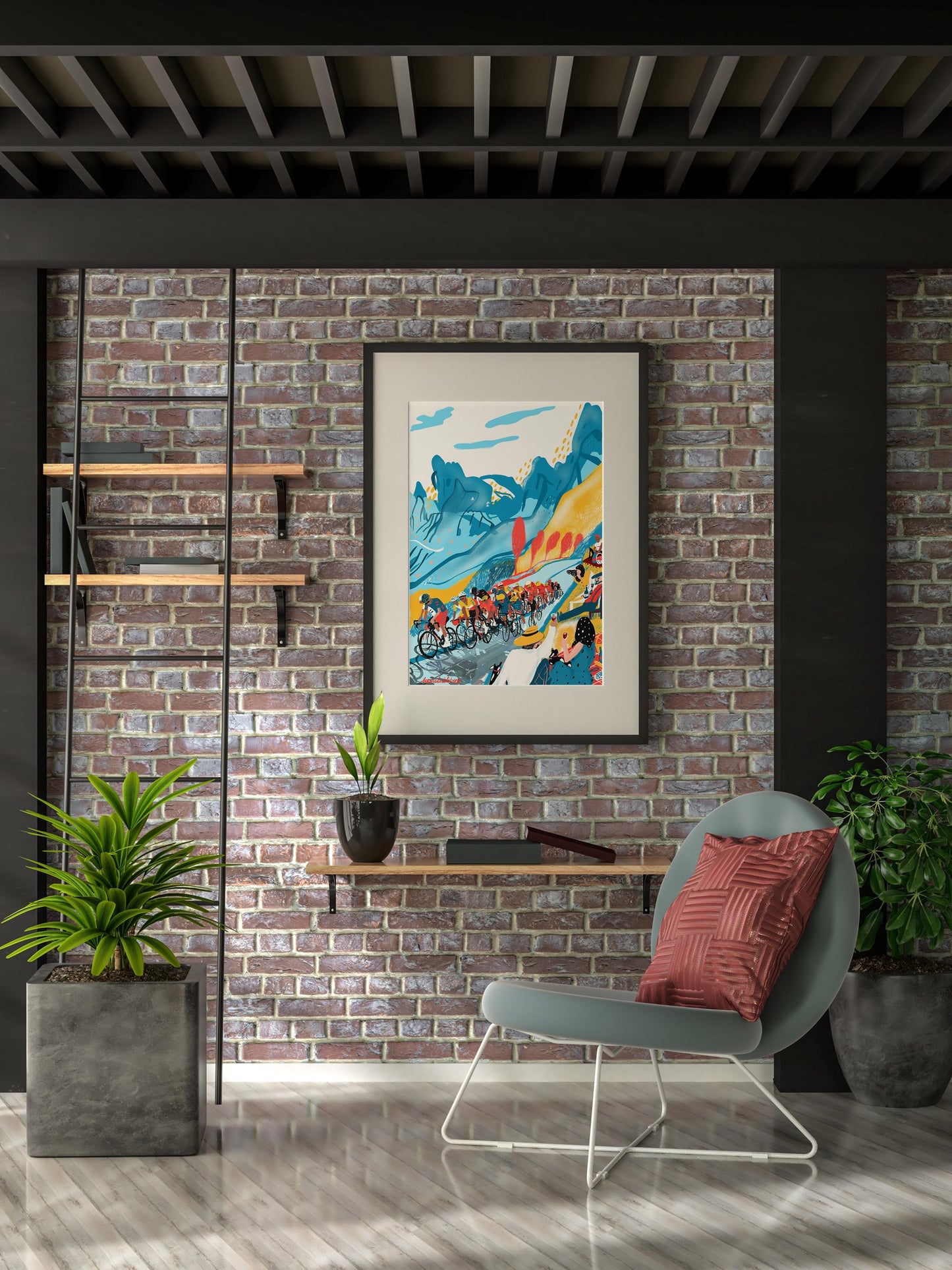 Cycling Art Poster for Bike Lovers- inspired by Tour de France  Cycling Race