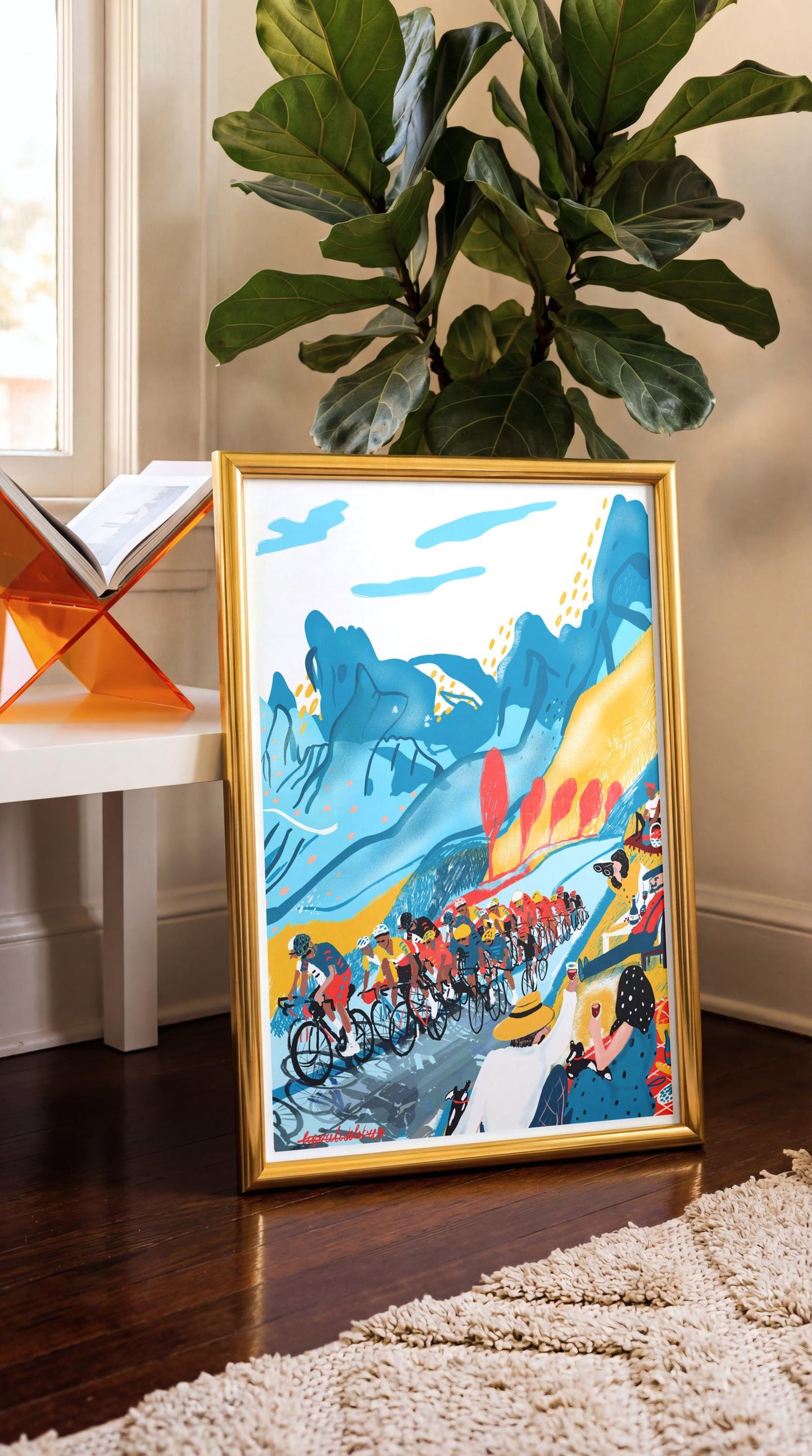 Cycling Art Poster for Bike Lovers- inspired by Tour de France  Cycling Race