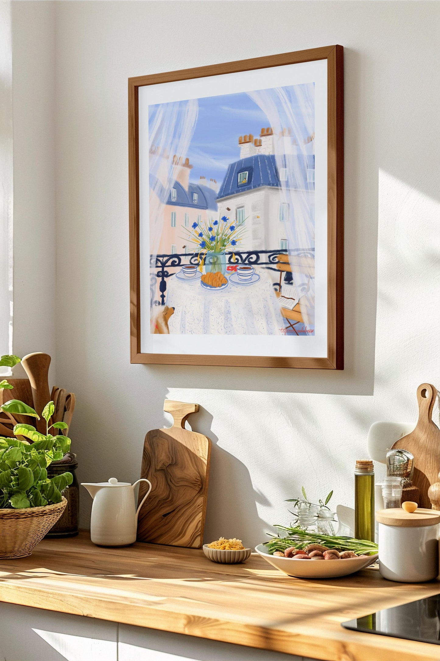 Paris Kitchen Wall Art-French Breakfast Decor Print