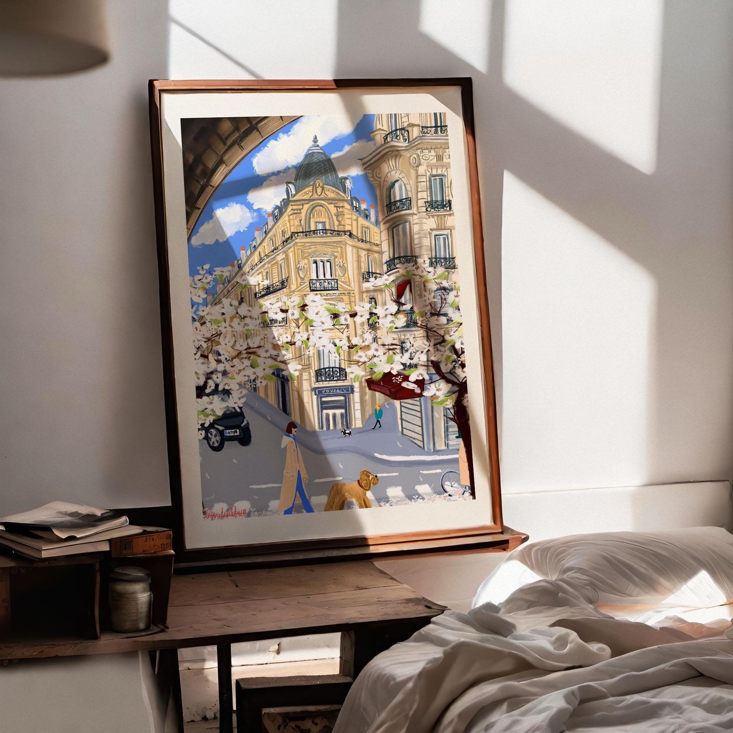 Cherry Blossom Parisian Architecture-Gare de Lyon Paris Print: