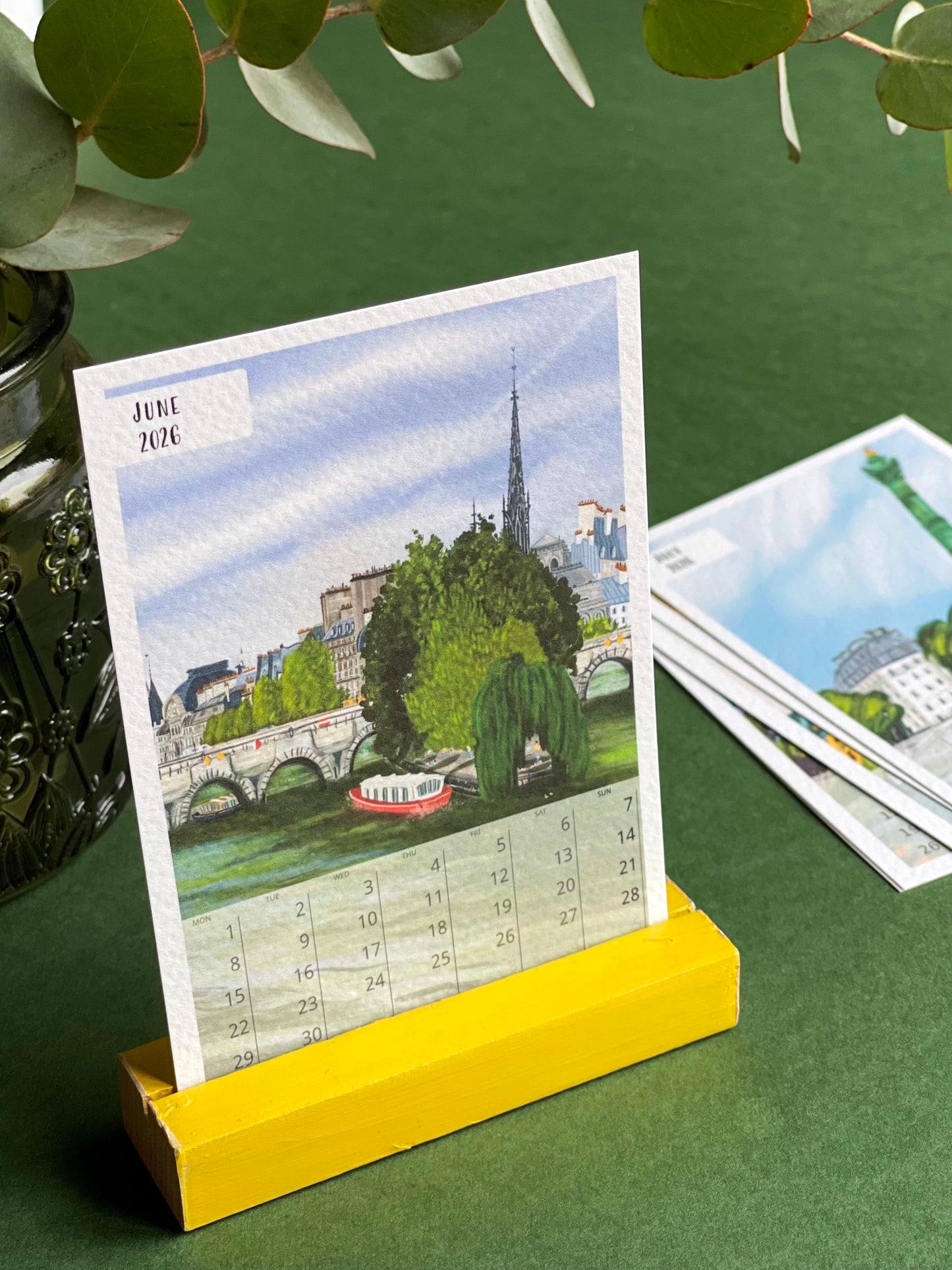 Desk calendar 2026 -One happy year in Paris-illustrated by artist