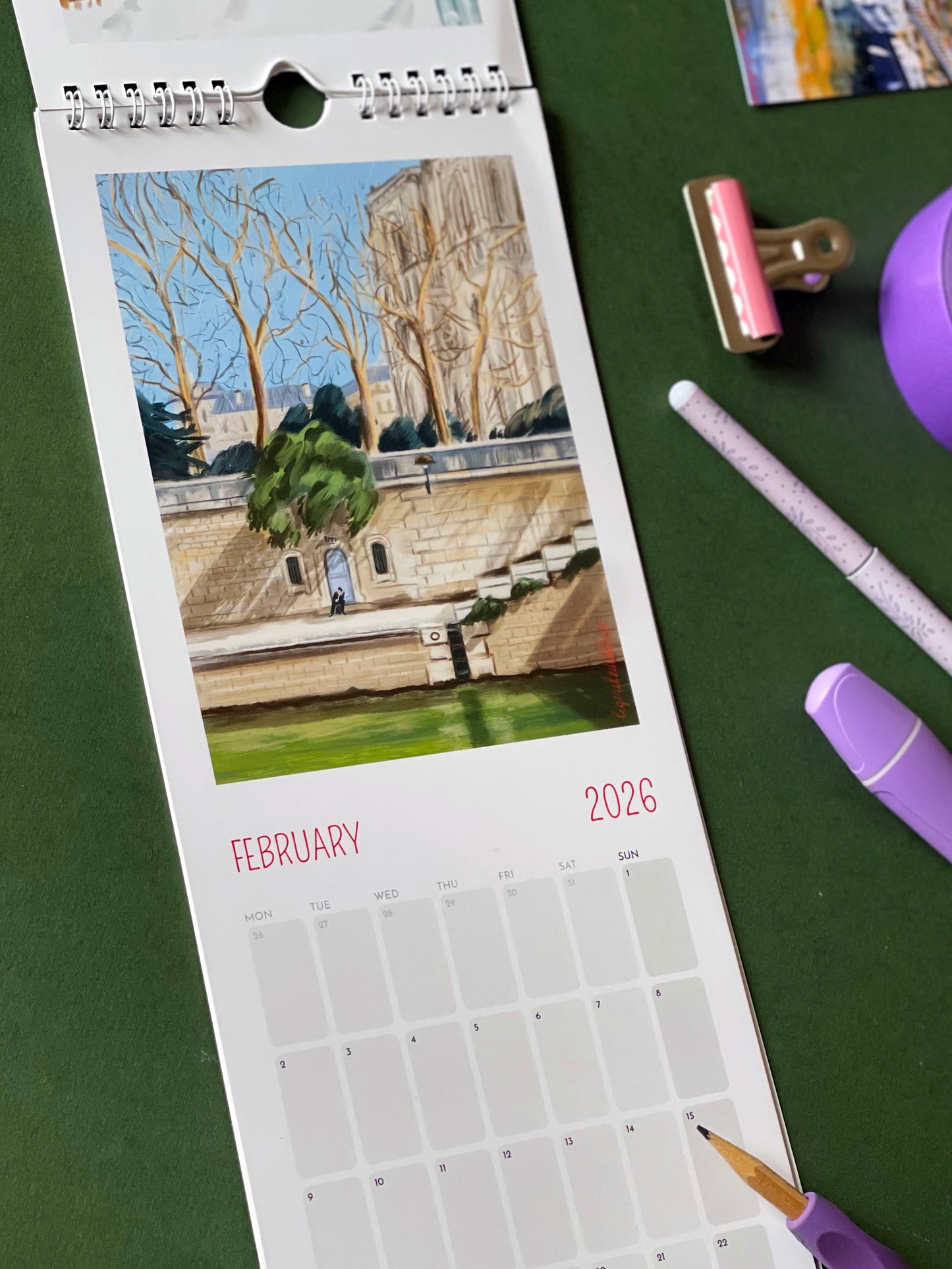 wall calendar 2026 -One Happy Year in Paris