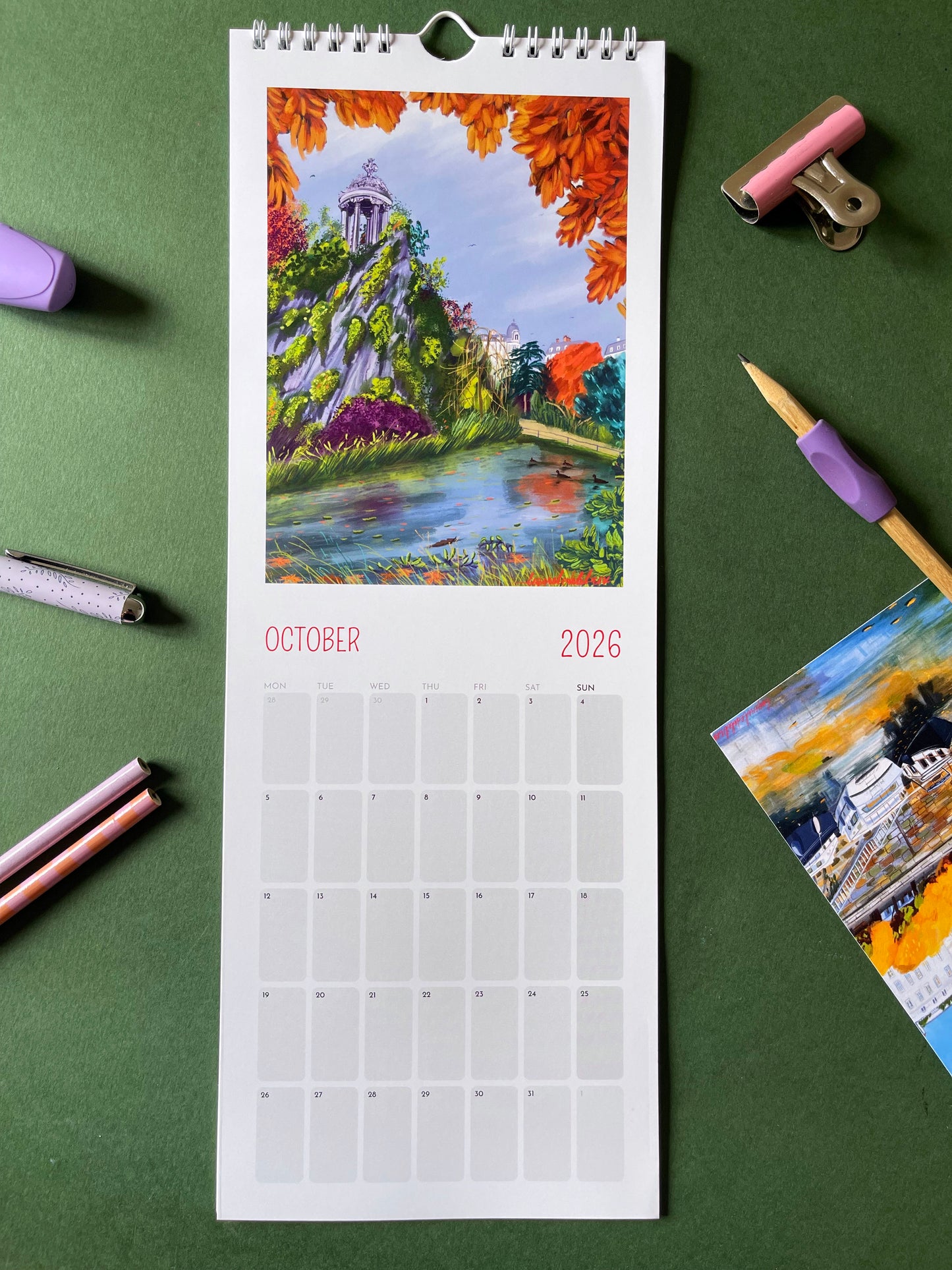 wall calendar 2026 -One Happy Year in Paris