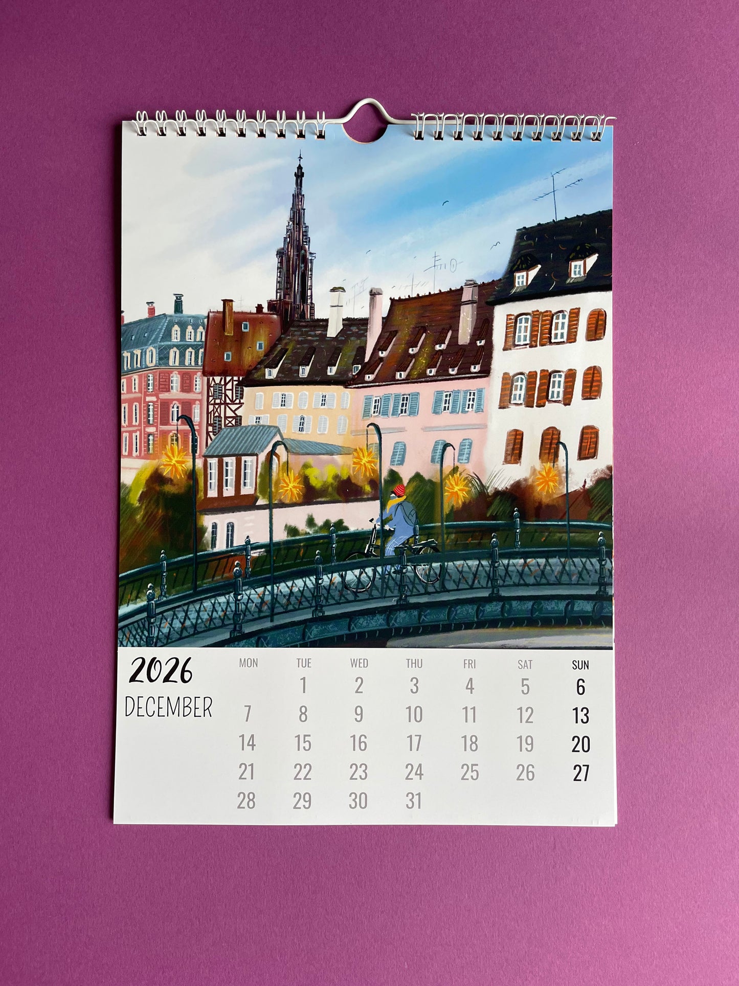 Wall calendar 2026| French Journey 2026 illustrated calendar| France travel calendar