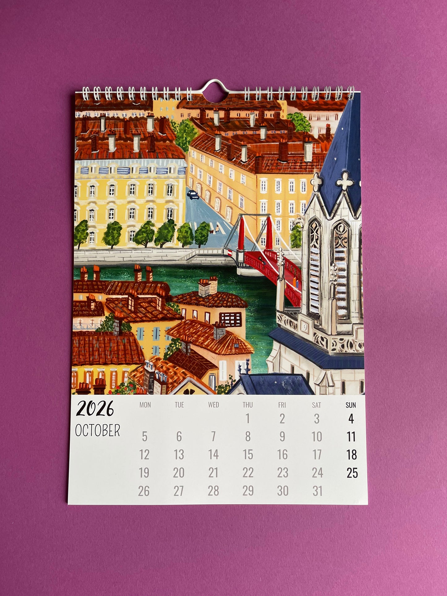 Wall calendar 2026| French Journey 2026 illustrated calendar| France travel calendar