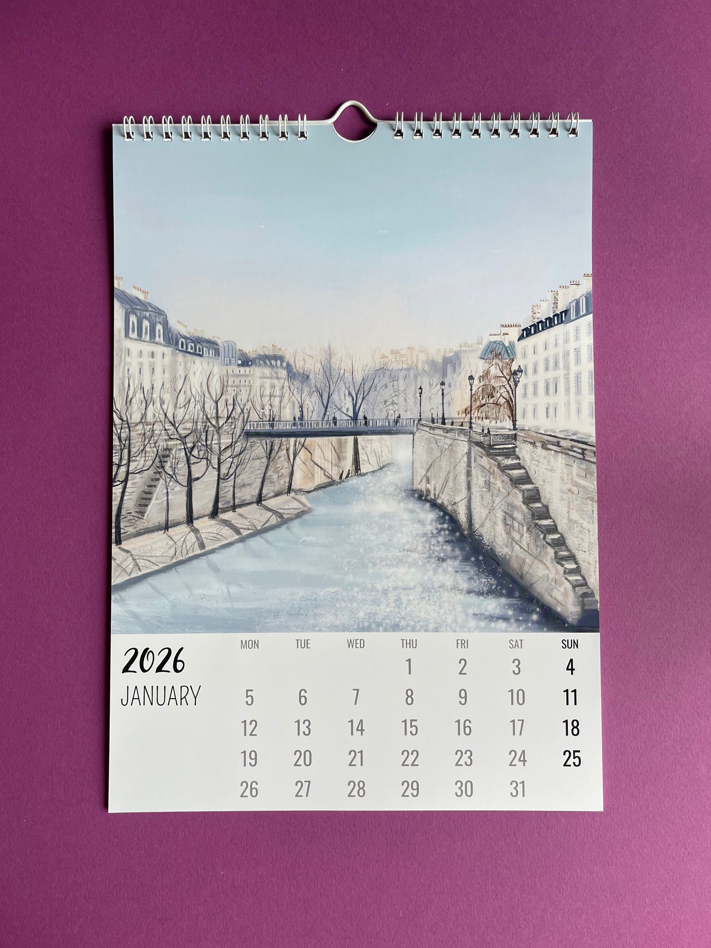 Wall calendar 2026| French Journey 2026 illustrated calendar| France travel calendar