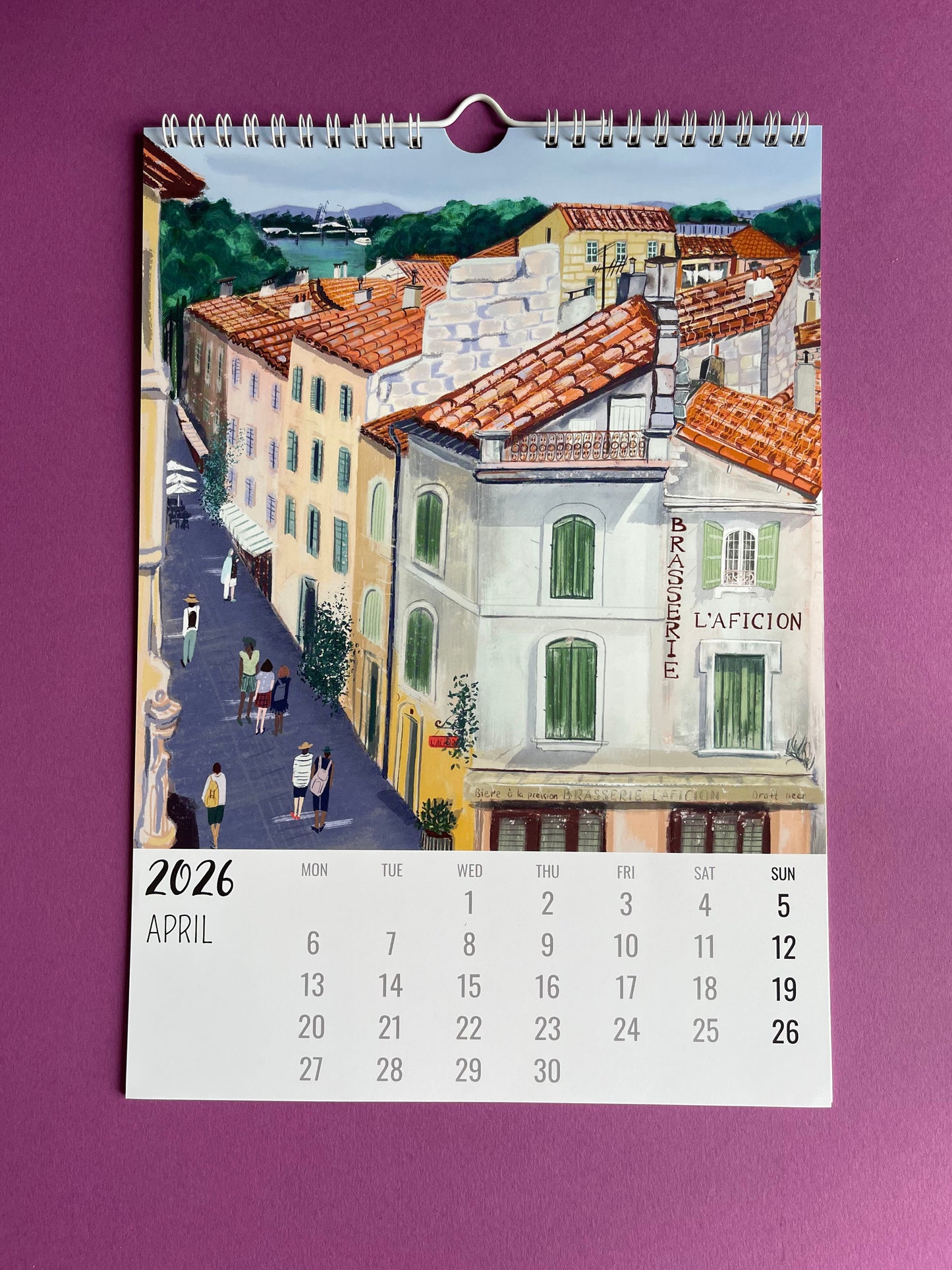 Wall calendar 2026| French Journey 2026 illustrated calendar| France travel calendar