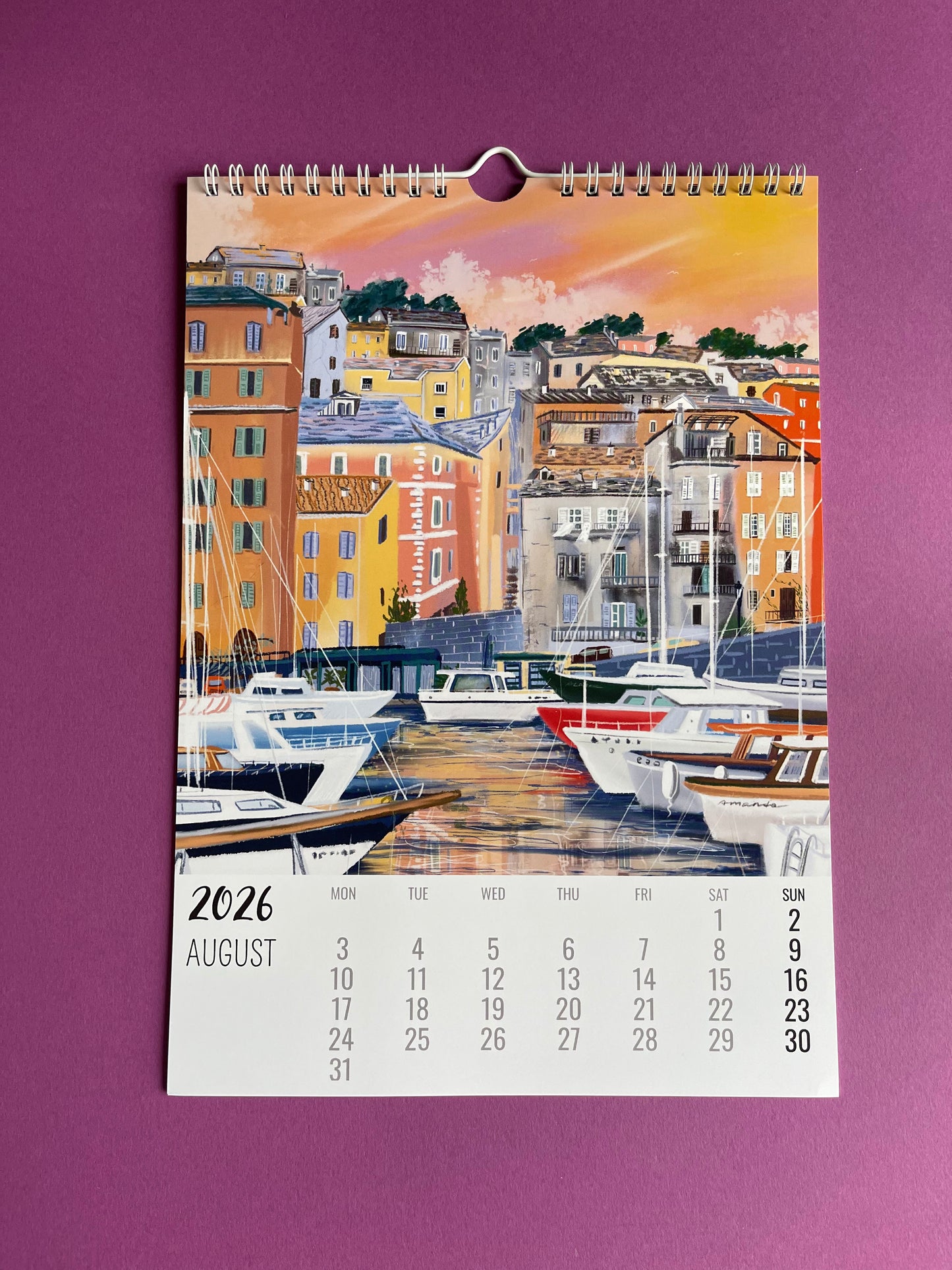 Wall calendar 2026| French Journey 2026 illustrated calendar| France travel calendar