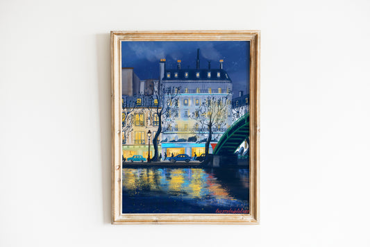 Twilight on Canal Saint-Martin art poster