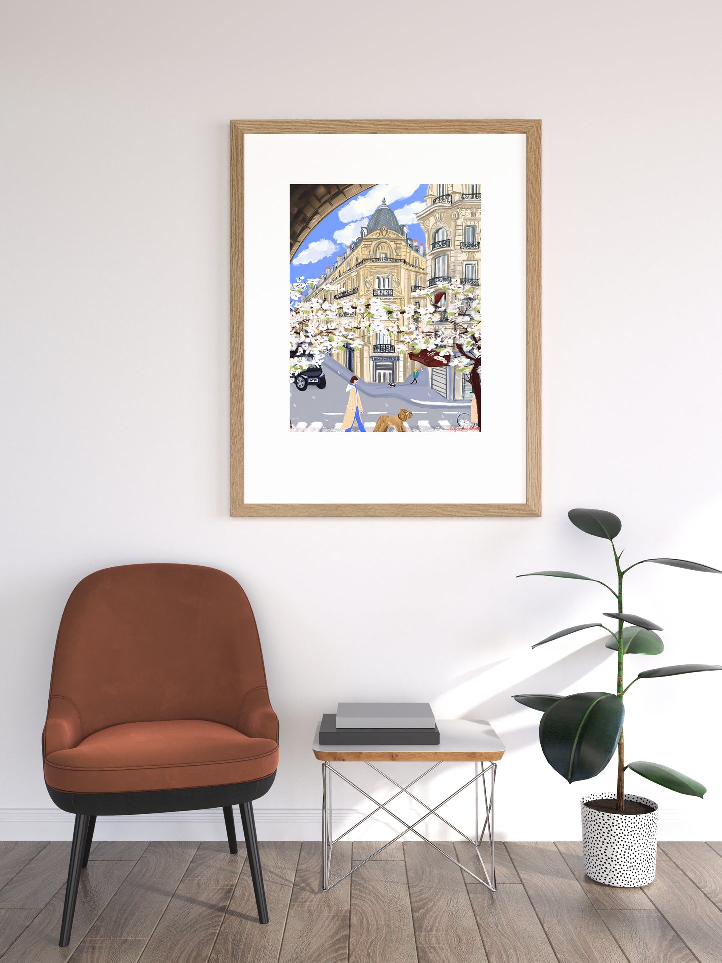 Gare de Lyon Paris cherry blossom poster